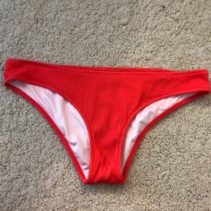Bright red bikini bottoms